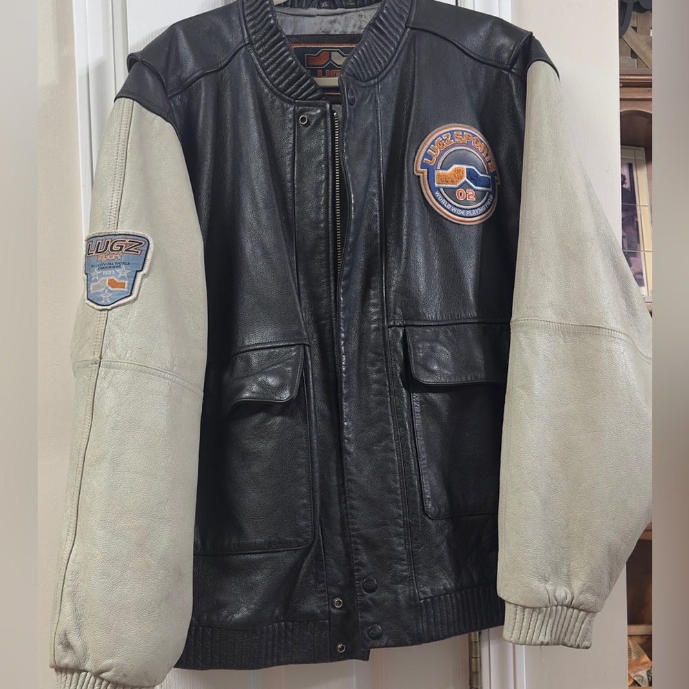 Lugz Two-Tone Black and grey Bomber Jacket VINTAGE 1993